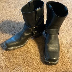 Frye boots, biker style